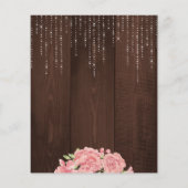 Rustikales Rosa Blumenholz 16 . Geburtstag Einladu (Rückseite)