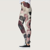 Rustikales Rosa Blumenmuster Leinen (7) Leggings (Links)