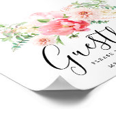 Rustikales rosa Blumenzelt Poster (Ecke)