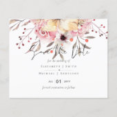 Rustikales Rosa Blütenblatt Hochzeitstage Rett Ter (Vorderseite)