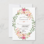 Rustikales Rosa Blütenblütenblütenhochzeit RSVP (Vorderseite)