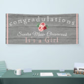 Rustikales Rosa Blütendümchen Rustikales graues Ho Banner (Messe)