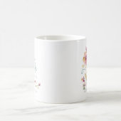 Rustikales rosa Botanisches Wasserfarbangebot Kaffeetasse (Mittel)