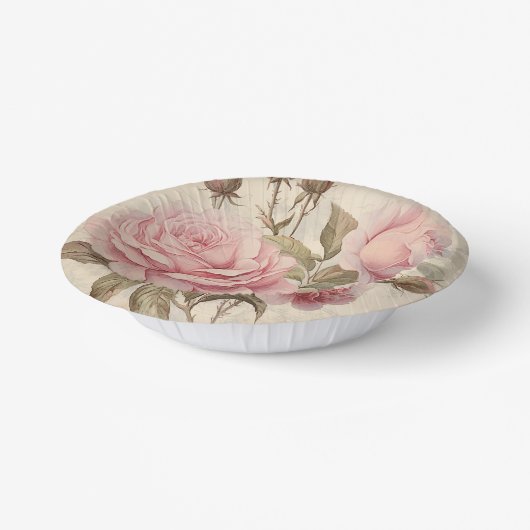 Rustikales Rosa Bouquet Pappteller (Gewinkelt)