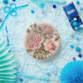 Rustikales Rosa Bouquet Pappteller (Party)