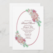 Rustikales rosa Brautparty Einladung (Vorne/Hinten)