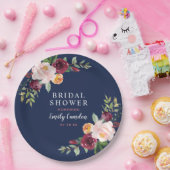 Rustikales rosa Brautparty Pappteller (Party)