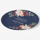 Rustikales rosa Brautparty Pappteller (Schrägansicht)