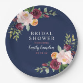 Rustikales rosa Brautparty Pappteller (Vorderseite)