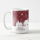 Rustikales Rosa-Christmas-Dorf-Chevron-Strickmuste Kaffeetasse (Links)