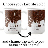 Rustikales Rosa-Christmas-Dorf-Chevron-Strickmuste Kaffeetasse