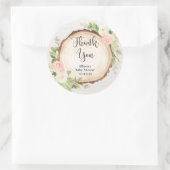 Rustikales Rosa cremefarbenes Holzstück Runder Aufkleber (Tasche)