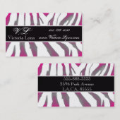 rustikales Rosa des Zebra Visitenkarte (Vorne/Hinten)