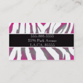 rustikales Rosa des Zebra Visitenkarte (Rückseite)