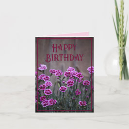 Rustikales Rosa Dianthus-Blume Geburtstag Karte