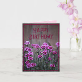 Rustikales Rosa Dianthus-Blume Geburtstag Karte