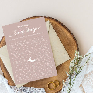 Rustikales rosa Finde den Gast Baby Bingo Spiel Einladung
