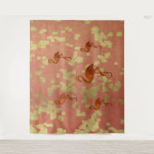 Rustikales Rosa Flamingos Tapestry Wandteppich (Vorderseite)