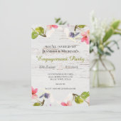 Rustikales Rosa Florals auf der Weißen Verlobung E (Stehend Vorderseite)