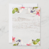 Rustikales Rosa Florals auf der Weißen Verlobung E (Rückseite)