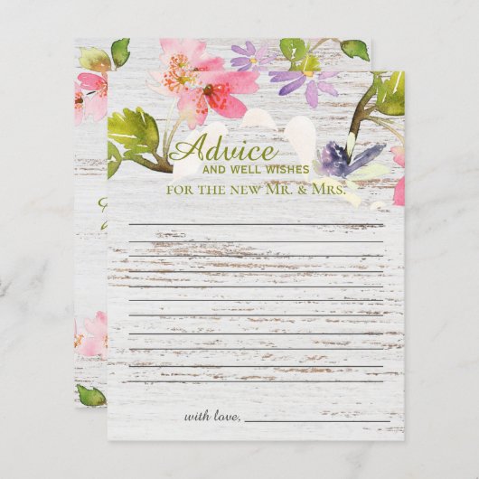 Rustikales Rosa Florals auf der White Wood Advice  (Vorne/Hinten)