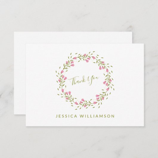 Rustikales Rosa Garden Blume Custom Brautparty Dankeskarte (Vorne/Hinten)