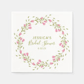 Rustikales Rosa Garden Blume Custom Brautparty Serviette (Vorderseite)