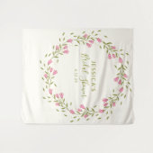 Rustikales Rosa Garden Blume Custom Brautparty Wandteppich (Vorderseite (Horizontal))