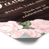 Rustikales Rosa Gastgeschenk Hochzeit Schild (Ecke)