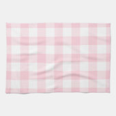Rustikales rosa Gingham Karo Kariertes Muster Geschirrtuch (Horizontal)