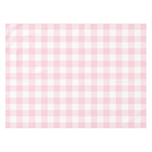 Rustikales rosa Gingham Karo Kariertes Muster Tischdecke (Vorderseite (Horizontal))