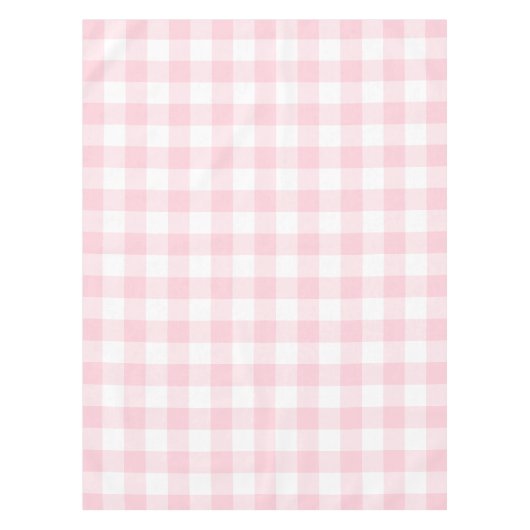 Rustikales rosa Gingham Karo Kariertes Muster Tischdecke (Vorderseite)