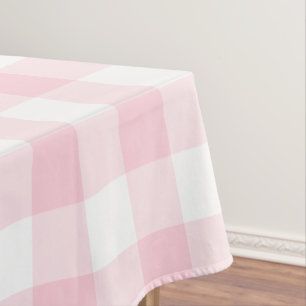 Rustikales rosa Gingham Karo Kariertes Muster Tischdecke