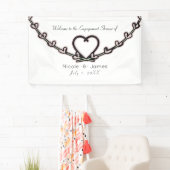 Rustikales rosa Heart Vine Brautparty Custom Party Banner (Insitu)