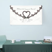 Rustikales rosa Heart Vine Brautparty Custom Party Banner (Messeveranstaltung)