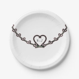 Rustikales rosa Heart Vine Brautparty Custom Party Pappteller