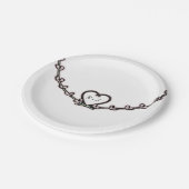 Rustikales rosa Heart Vine Brautparty Custom Party Pappteller (Schrägansicht)