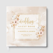 Rustikales Rosa Hochzeit im Herbst Gästebuch (Vorderseite)