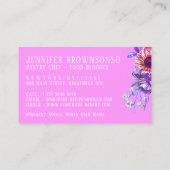 Rustikales Rosa Holz Rolling Button Sonnenblumen B Visitenkarte (Rückseite)