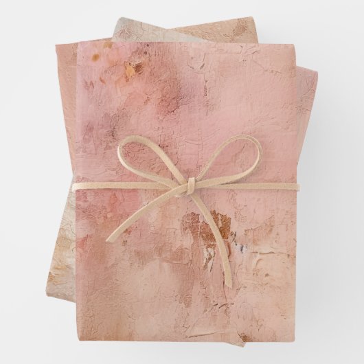 Rustikales Rosa Imitat Paint Geschenkpapier Set (Beispiel)