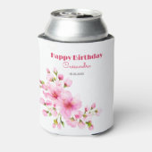 Rustikales rosa Kirschblossom Sakura Floral Geburt Dosenkühler (Kanne Rückseite)