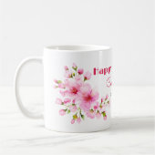 Rustikales rosa Kirschblossom Sakura Floral Geburt Kaffeetasse (Links)