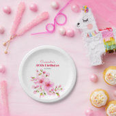 Rustikales rosa Kirschblossom Sakura Floral Geburt Pappteller (Party)