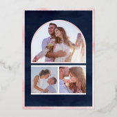 Rustikales Rosa Kürbiskürbis Hochzeit Gold Folieneinladung (Rückseite)