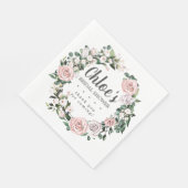 Rustikales rosa Lila florales Brautparty Danke Serviette (Ecke)