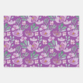 Rustikales rosa-magenta-florales Wasserfarbmuster Geschenkpapier Set (Vorderseite)