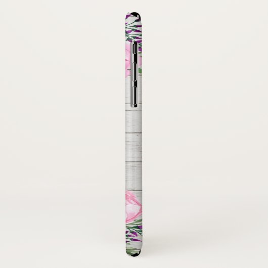 Rustikales rosa Monogramm der Pfingstrosen-| Case-Mate iPhone Hülle (Hinten/Links)