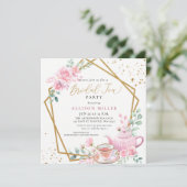 Rustikales Rosa Party Brautparty Einladung (Stehend Vorderseite)