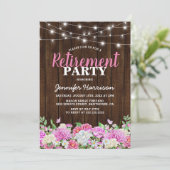 Rustikales, rosa Party Einladung (Stehend Vorderseite)