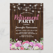 Rustikales, rosa Party Einladung (Vorderseite)